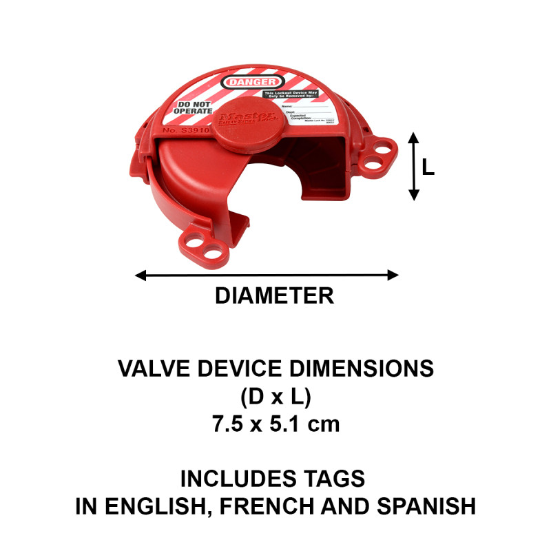 Master Lock S3910 Basınçlı Gaz Vanası Kilitleme Aparatı